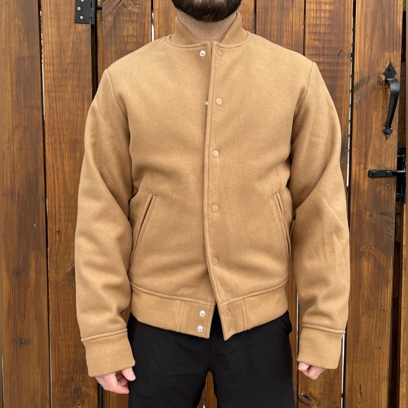 Wool Bomber Jacket Button Up Old Navy - Picture 3 of 9